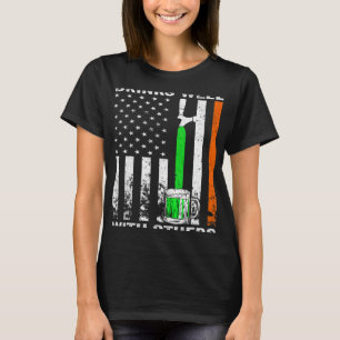 Amerikaanse vlag St Patrick's Day Bier Drink goed  T-shirt