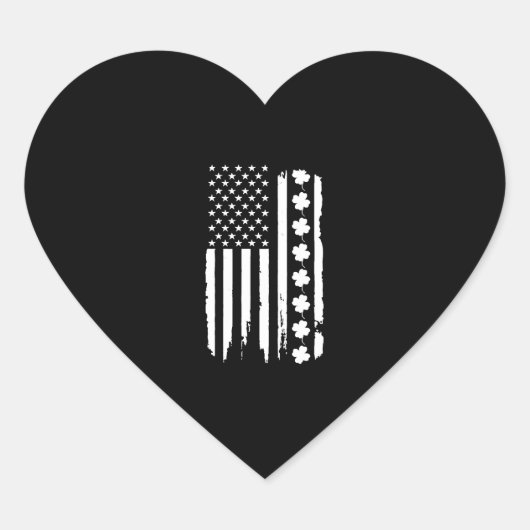 Amerikaanse vlag St Patricks Day Hart Sticker (Voorkant)