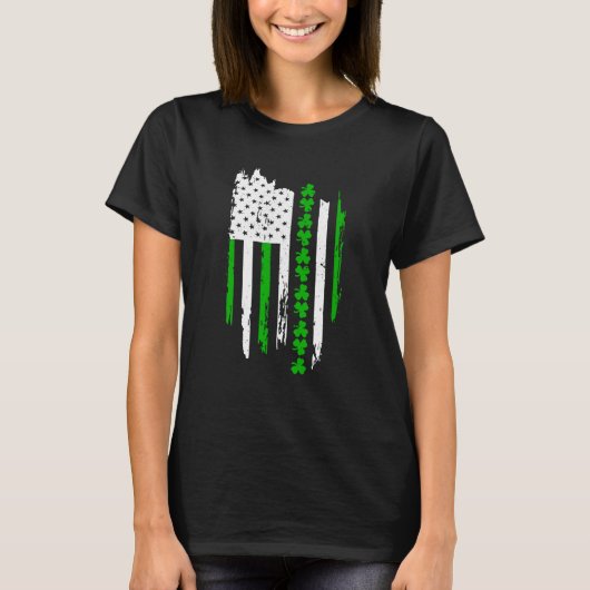 Amerikaanse vlag St. Patricks Day  Irish Lucky T-shirt (Voorkant)