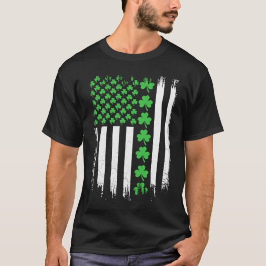 Amerikaanse vlag St. Patricks Day  Irish Lucky T-shirt (Voorkant)