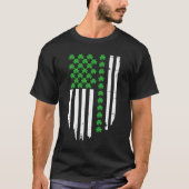Amerikaanse vlag St Patricks Day Shamrocks T-shirt (Voorkant)