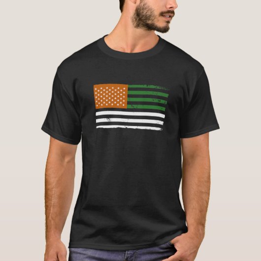 Amerikaanse Vlag St. Patricks Day T-shirt (Voorkant)