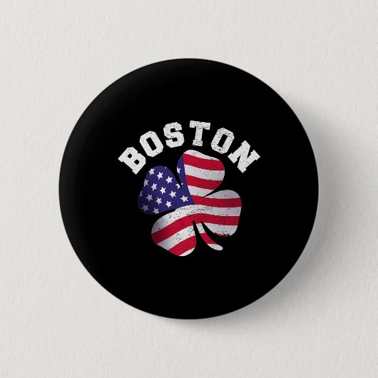 Amerikaanse vlag St. Patricksdag Clic Boston Naam Ronde Button 5,7 Cm (Voorkant)