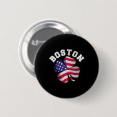 Amerikaanse vlag St. Patricksdag Clic Boston Naam Ronde Button 5,7 Cm (Voorkant /achterkant)