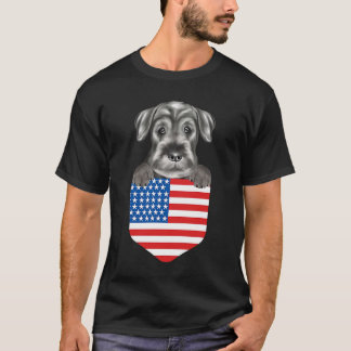 Amerikaanse vlag - standaardschnauzer - hond in za t-shirt