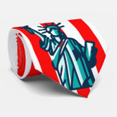 Amerikaanse Vlag Standbeeld van de Vrijheid 4 juli Stropdas (Opgerold)