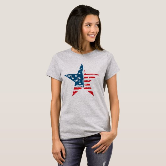 Amerikaanse vlag Star Grunge  Tshirt (Voorkant volledig)