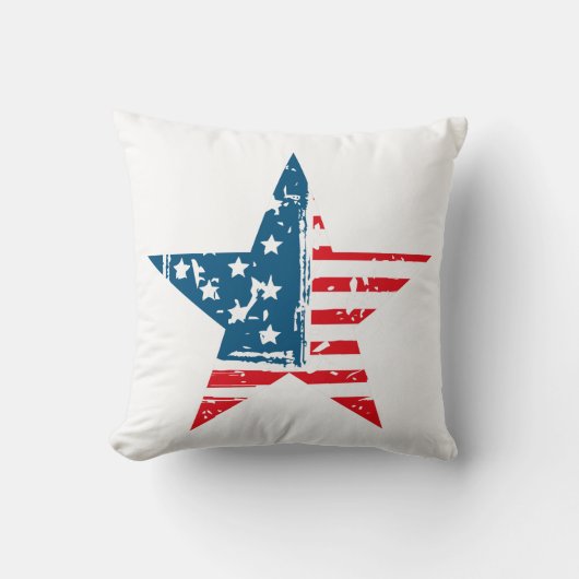 Amerikaanse vlag Star Grunge  Tshirt Kussen (Voorkant)