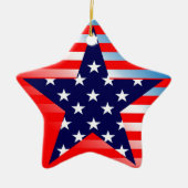 Amerikaanse vlag Star Keramisch Ornament (Voorkant)