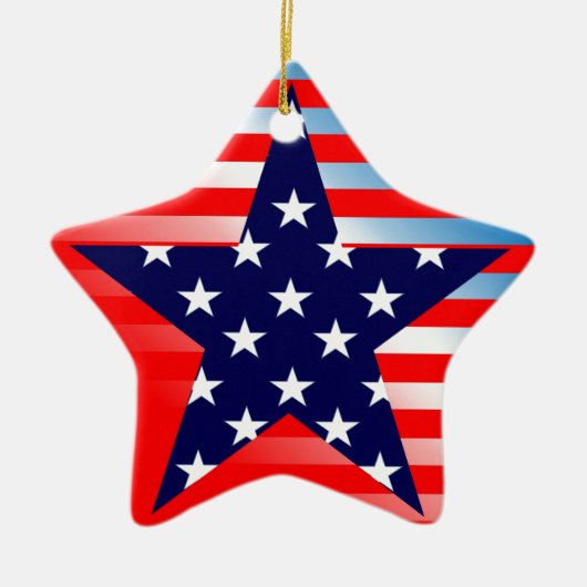 Amerikaanse vlag Star Keramisch Ornament (Voorkant)