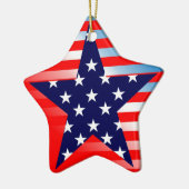 Amerikaanse vlag Star Keramisch Ornament (Links)