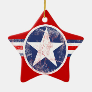 Amerikaanse vlag Star Red, White en Blue Ornament