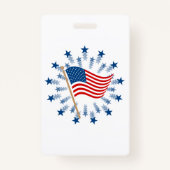 Amerikaanse vlag Starburst Vuurwerk 4 juli Badge (Achterkant)