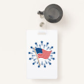 Amerikaanse vlag Starburst Vuurwerk 4 juli Badge (Voorkant met intrekbare)