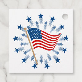 Amerikaanse vlag Starburst Vuurwerk 4 juli Bedankjes Labels