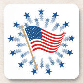 Amerikaanse vlag Starburst Vuurwerk 4 juli Bier Onderzetter (Voorkant)