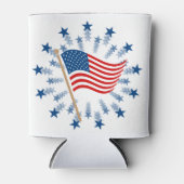 Amerikaanse vlag Starburst Vuurwerk 4 juli Blikjeskoeler (Voorkant)