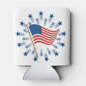 Amerikaanse vlag Starburst Vuurwerk 4 juli Blikjeskoeler (Achterkant)
