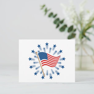Amerikaanse vlag Starburst Vuurwerk 4 juli Briefkaart