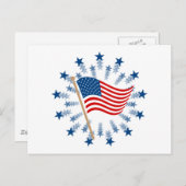 Amerikaanse vlag Starburst Vuurwerk 4 juli Briefkaart (Voorkant / Achterkant)