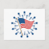 Amerikaanse vlag Starburst Vuurwerk 4 juli Briefkaart (Voorkant)