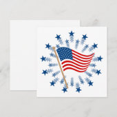 Amerikaanse vlag Starburst Vuurwerk 4 juli Feestdagenkaart (Voorkant / Achterkant)