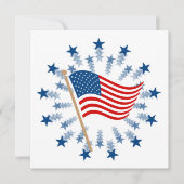 Amerikaanse vlag Starburst Vuurwerk 4 juli Feestdagenkaart (Voorkant)