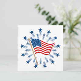 Amerikaanse vlag Starburst Vuurwerk 4 juli Feestdagenkaart