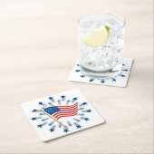 Amerikaanse vlag Starburst Vuurwerk 4 juli Kartonnen Onderzetters (Insitu)