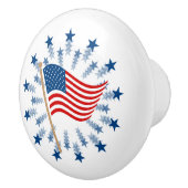 Amerikaanse vlag Starburst Vuurwerk 4 juli Keramische Knop (Rechts)