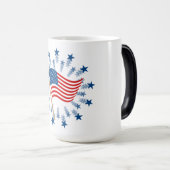 Amerikaanse vlag Starburst Vuurwerk 4 juli Magische Mok (Voorkant rechts)