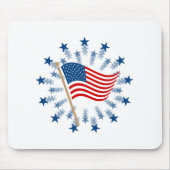 Amerikaanse vlag Starburst Vuurwerk 4 juli Muismat (Voorkant)