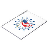 Amerikaanse vlag Starburst Vuurwerk 4 juli Notitieboek (Linkerzijde)