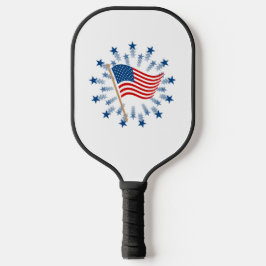 Amerikaanse vlag Starburst Vuurwerk 4 juli Pickleball Paddle
