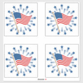 Amerikaanse vlag Starburst Vuurwerk 4 juli Sticker (Vel)