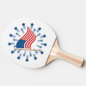 Amerikaanse vlag Starburst Vuurwerk 4 juli Tafeltennisbatje (Zijkant)