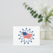 Amerikaanse vlag Starburst Vuurwerk 4 juli Visitekaartje (Staand voorkant)