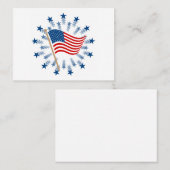 Amerikaanse vlag Starburst Vuurwerk 4 juli Visitekaartje (Voorkant / Achterkant)