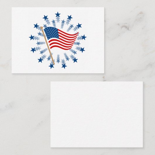 Amerikaanse vlag Starburst Vuurwerk 4 juli Visitekaartje (Voorkant / Achterkant)
