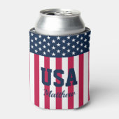 Amerikaanse vlag: Stars en Stripes Blikjeskoeler (Blikje Voorkant)