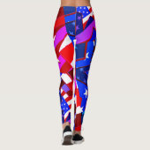 Amerikaanse vlag Stars Miami Abstracte Art Legging (Achterkant)