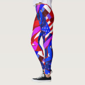 Amerikaanse vlag Stars Miami Abstracte Art Legging (Links)