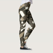 Amerikaanse vlag Stars Sepia Abstracte Art Legging (Rechts)