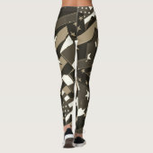 Amerikaanse vlag Stars Sepia Abstracte Art Legging (Achterkant)