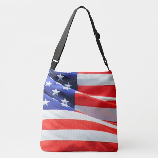 Amerikaanse vlag Stars Stripes USA Red White Blue Crossbody Tas (Achterkant)