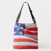 Amerikaanse vlag Stars Stripes USA Red White Blue Crossbody Tas (Voorkant)