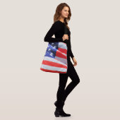 Amerikaanse vlag Stars Stripes USA Red White Blue Crossbody Tas (Op model)
