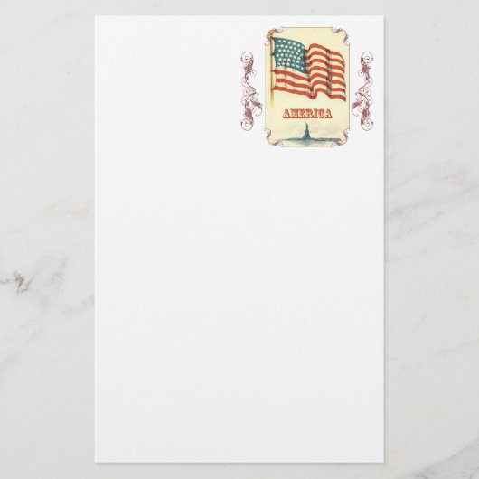  Amerikaanse Vlag Stationery Briefpapier (Voorkant)