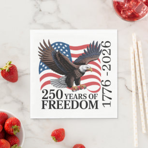 Amerikaanse Vlag Steenarend 250 Jaar Vrijheid Servet