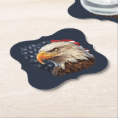 Amerikaanse Vlag Steenarend Kartonnen Onderzetters (Gekanteld)
